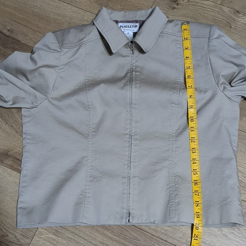 Pendleton light brown Zip Front women's Jacket blazer Size 12 - Picture 5 of 7